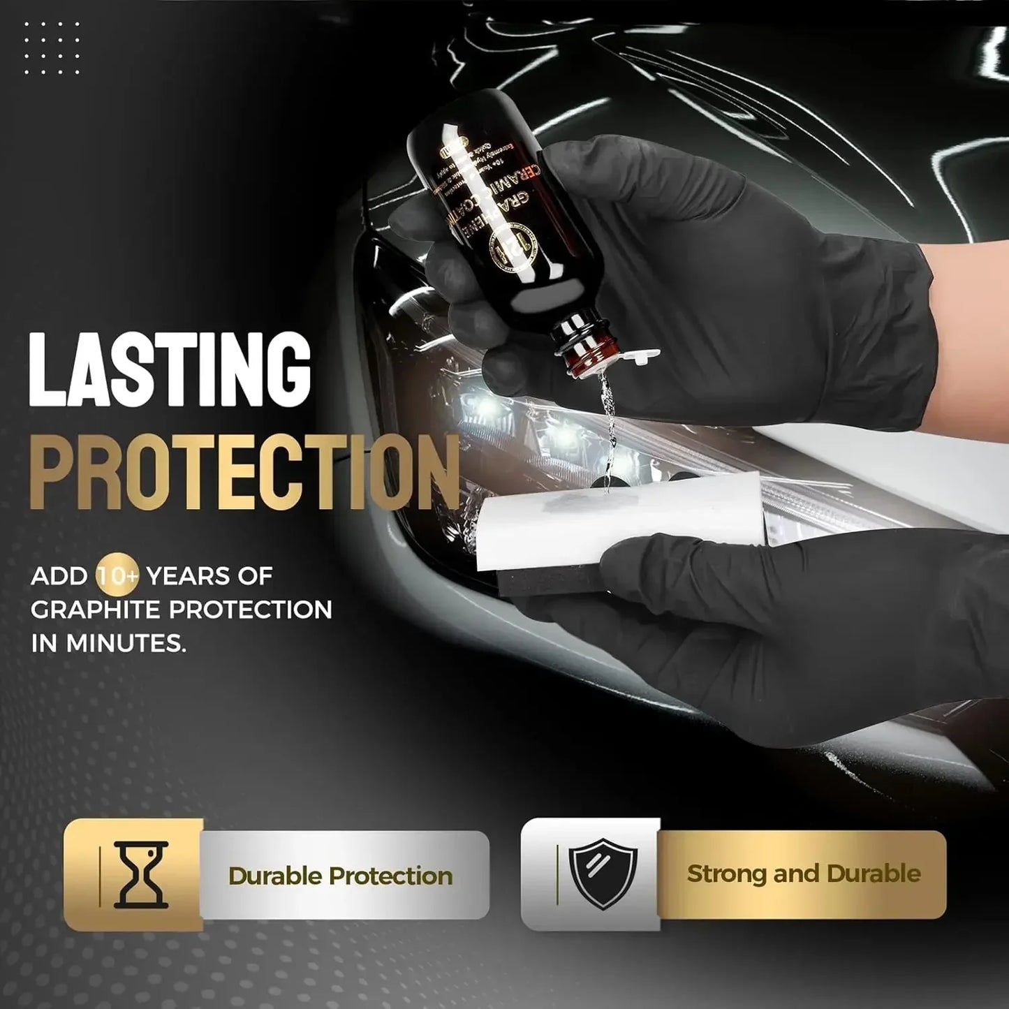 Graphen-Keramikbeschichtung für Autos (70 ml), 10+ Jahre lang anhaltender Schutz, ultrahochglänzend, extrem hydrophob
