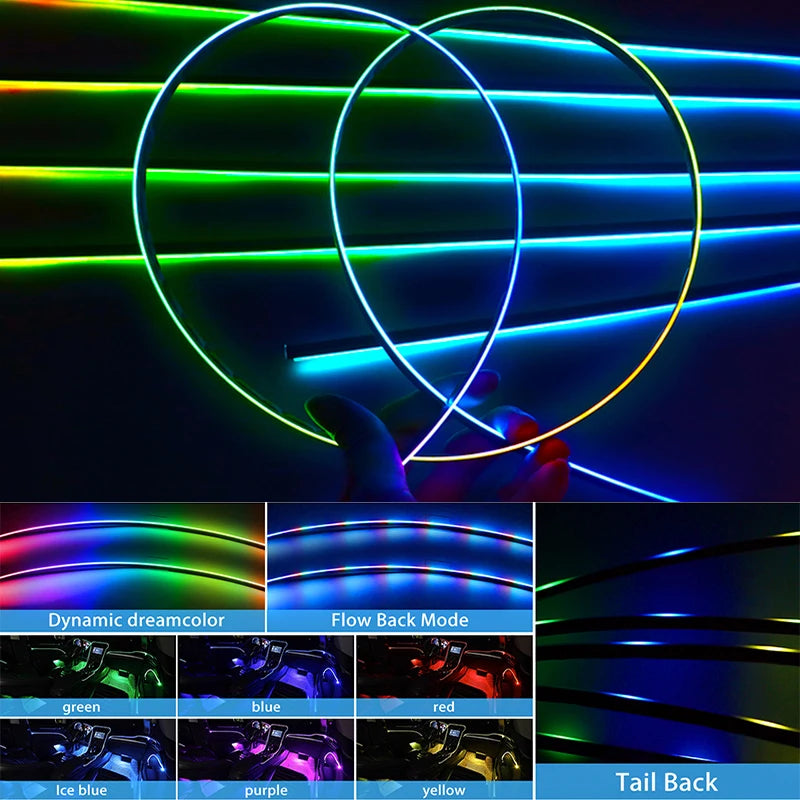 64 RGB Auto Umgebungs Licht Auto Innen Lichter Streifen DIY Auto Innen LED Streifen Für PEUGEOT 208 2019 2020 2021 20...