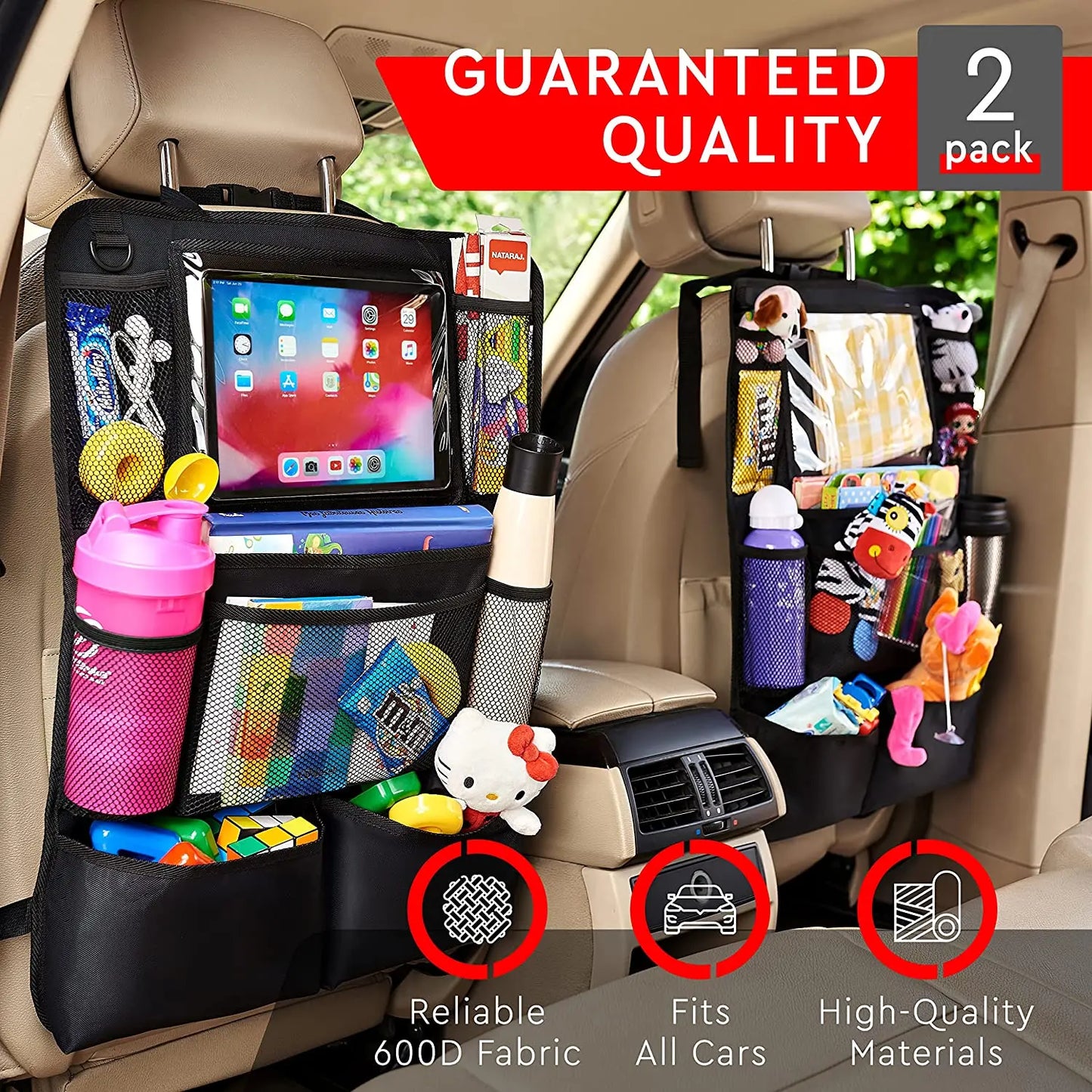 Rücksitz Auto Organizer, Kick Matten Zurück Seat Protector mit Touch Screen Tablet Halter, auto Rücksitz Organizer fü...