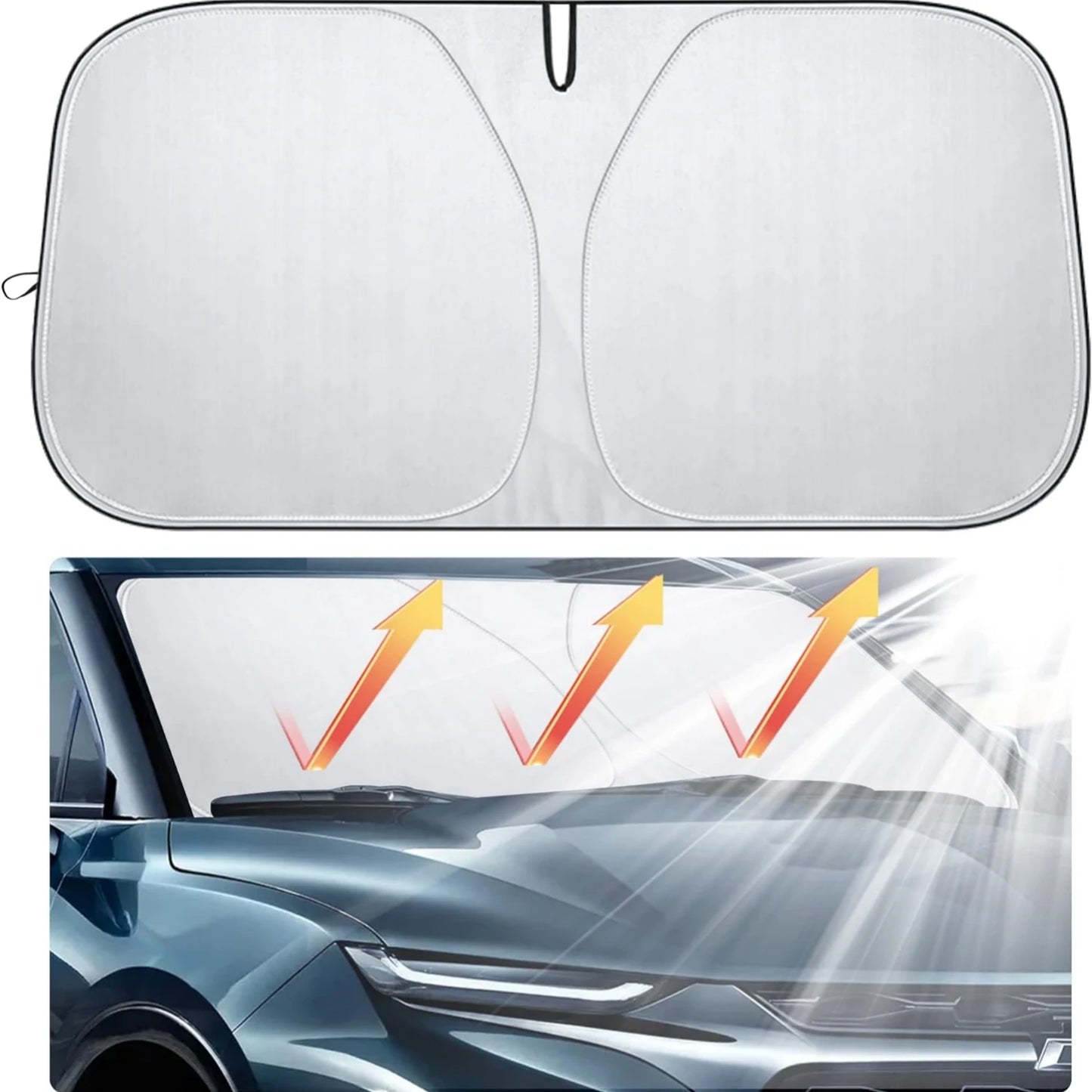 1 Stück Auto-Windschutzscheiben-Sonnenblende, faltbare Sonnenschutzabdeckung für die Frontscheibe – UV-Schutz und Inn...