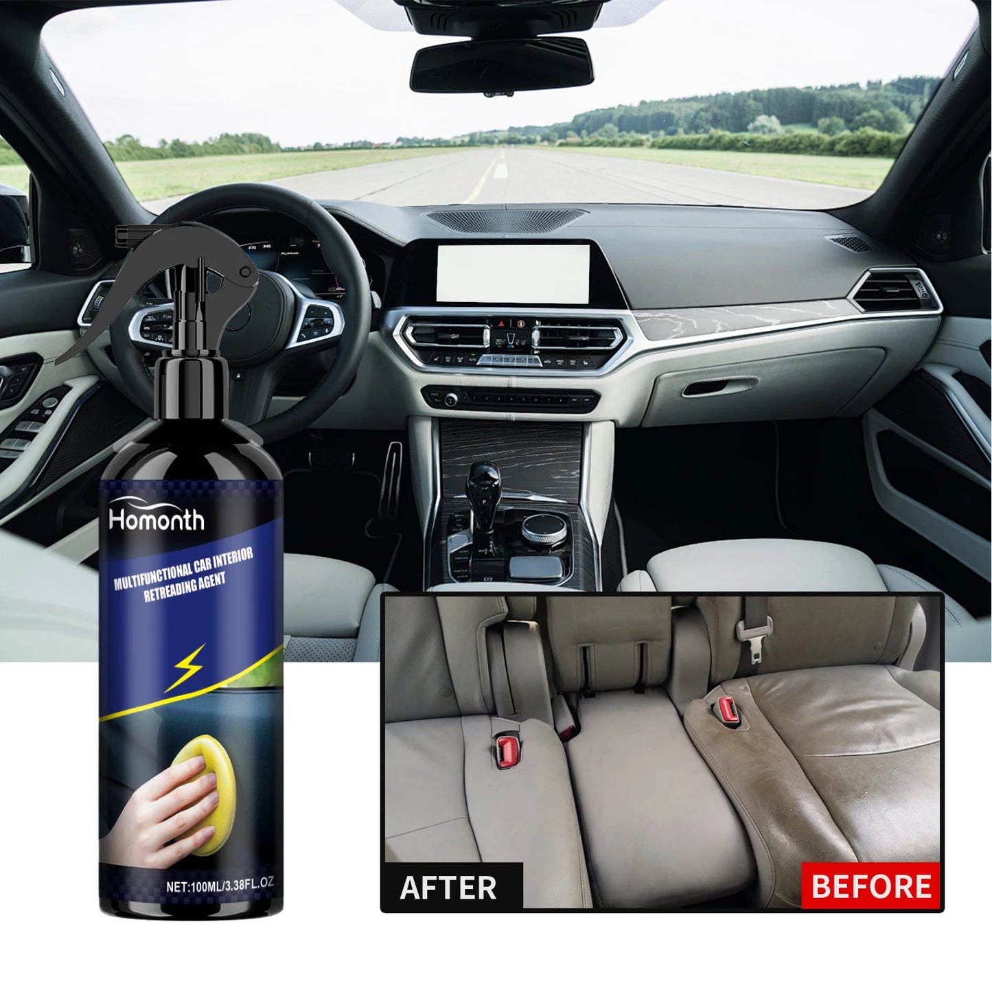 Auto-Innenraum-Detailer-Spray, 100 ml, Mehrzweck-Innenreiniger und Schutzmittel für Armaturenbrett, Kunststoffverklei...