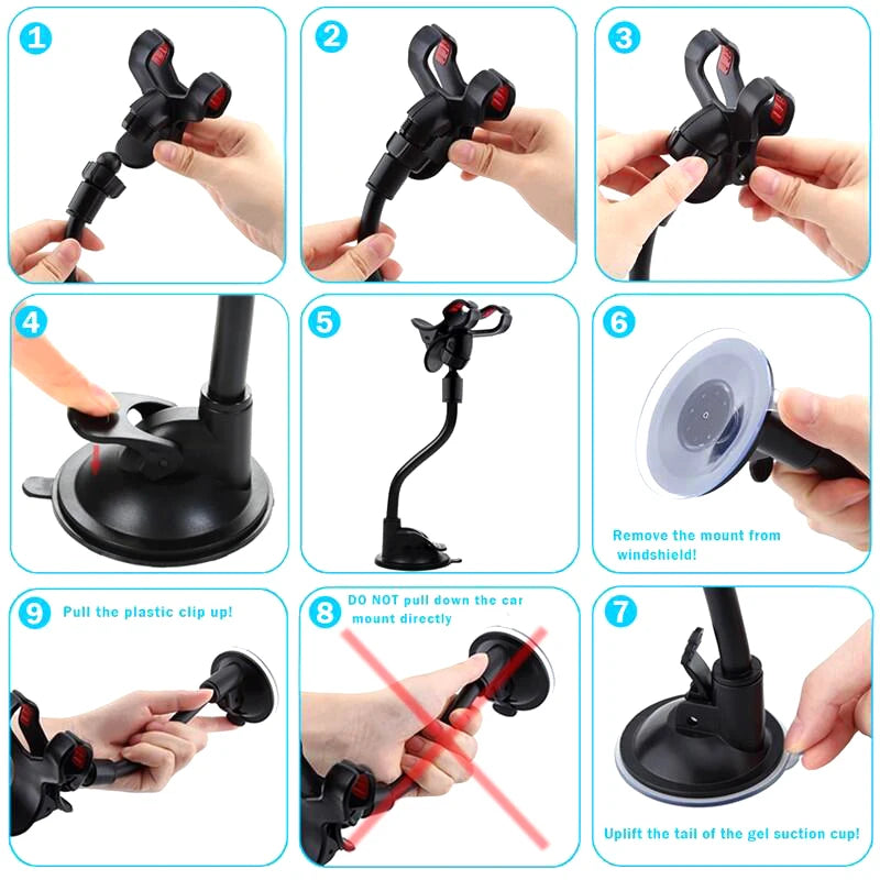 Für Samsung/Iphone Universal Saugnapf Sucker Auto Windschutzscheibenhalterung Telefonhalter, Armaturenbrettständer Gl...