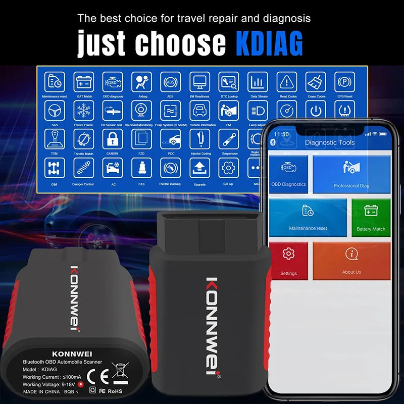KONNWEI KDIAG OBD2 Auto-Diagnosegerät – SwissGlanzGarage Ansicht 4