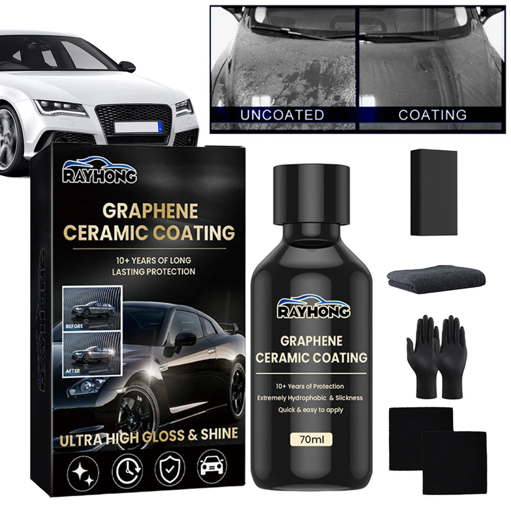 70ml Nano-Keramikbeschichtung Graphen Glow Graphen-Keramikbeschichtung Fortschrittliche Technologie Hydrophobe Lacksc...