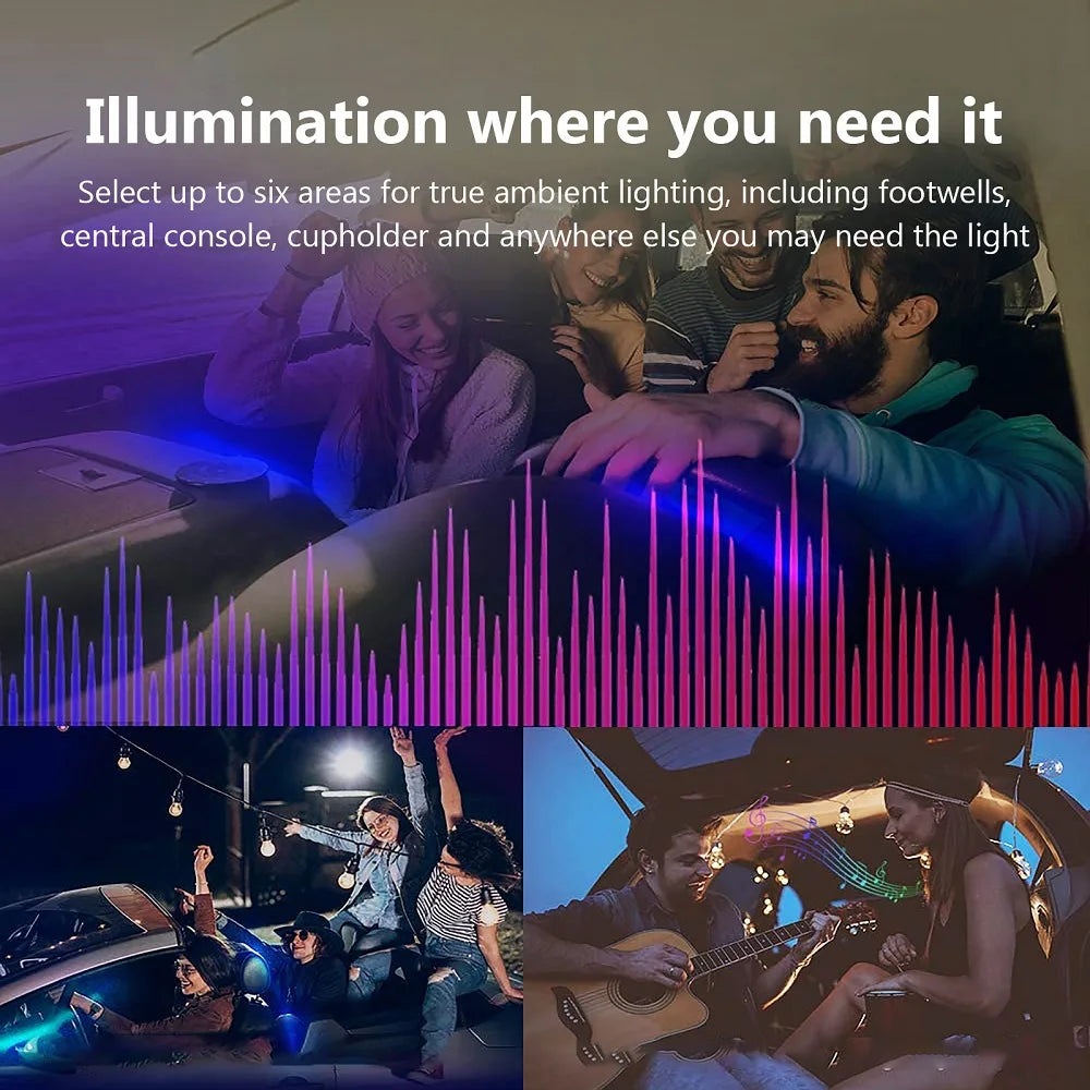 Universelles Umgebungs licht für den Innenraum des Autos 64 Farben