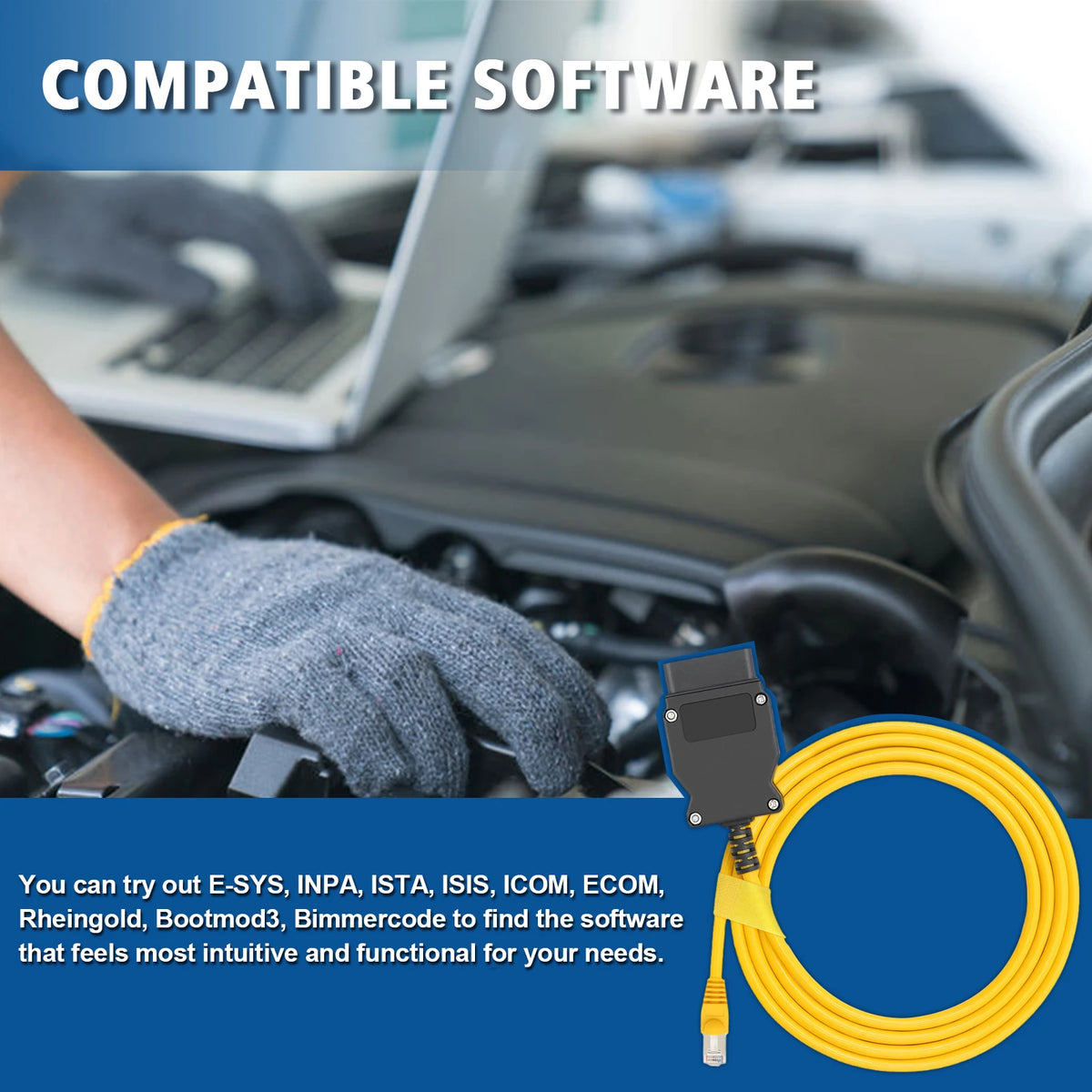 OBD2 Ethernet Kabel für BMW Diagnose – SwissGlanzGarage Ansicht 4