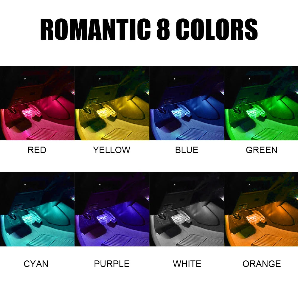 Universal Auto RGB Umgebungs Lichter LED Streifen Innen Lampen 8