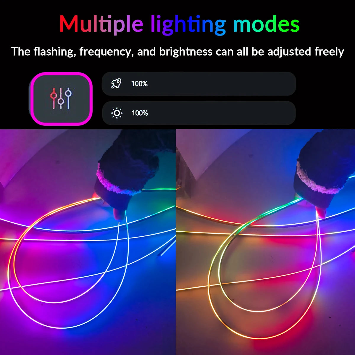 Auto Ambientebeleuchtung Set RGB 64 Farben LED-Streifenlichter