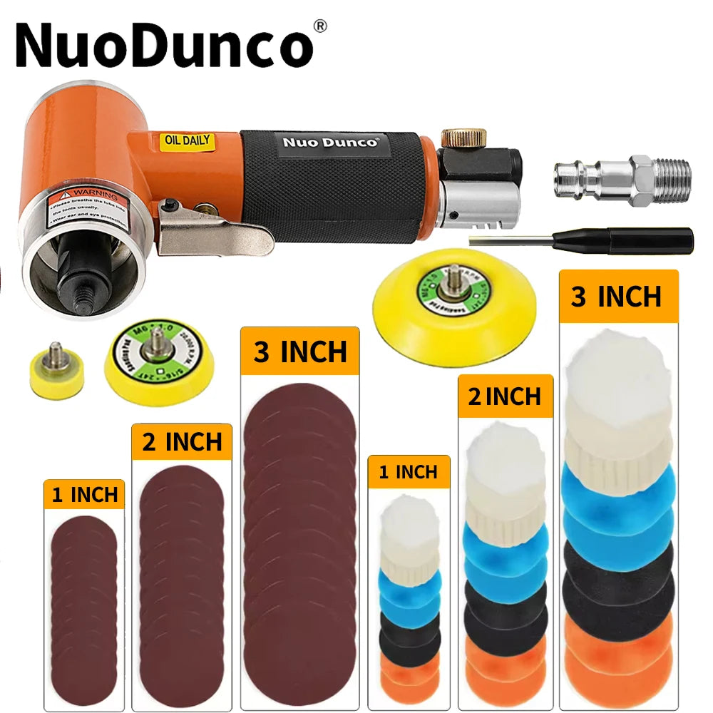 Mini Orbital 2/3" Luftschleifer Pneumatischer Polierer Schleifpuffer Doppeltwirk