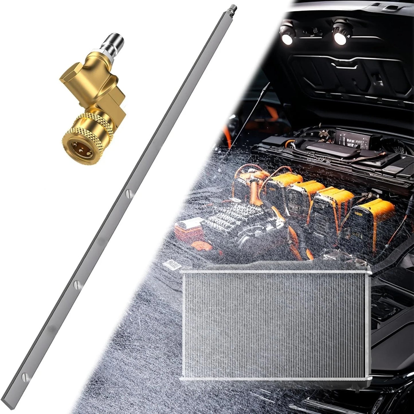 High Pressure Cleaning Wand For Car Water Tank Radiator Condenser Removal-Free Clean Spray For Wash Gun 1/4" Quick Conne