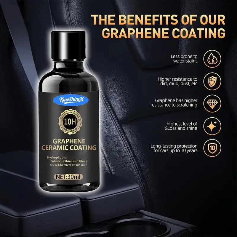10H Graphen-Keramikbeschichtung 30ml Autolack-Schutzset Wasserdicht Anti-Oxidation Hochglanz-Versiegelung für Auto-De...