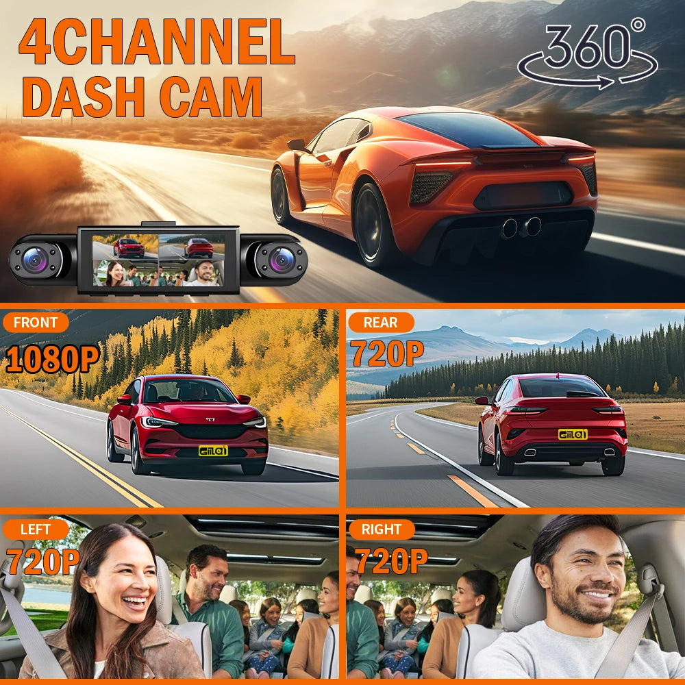 4-Kanal Dashcam 360° Auto Video Recorder – SwissGlanzGarage Ansicht 3