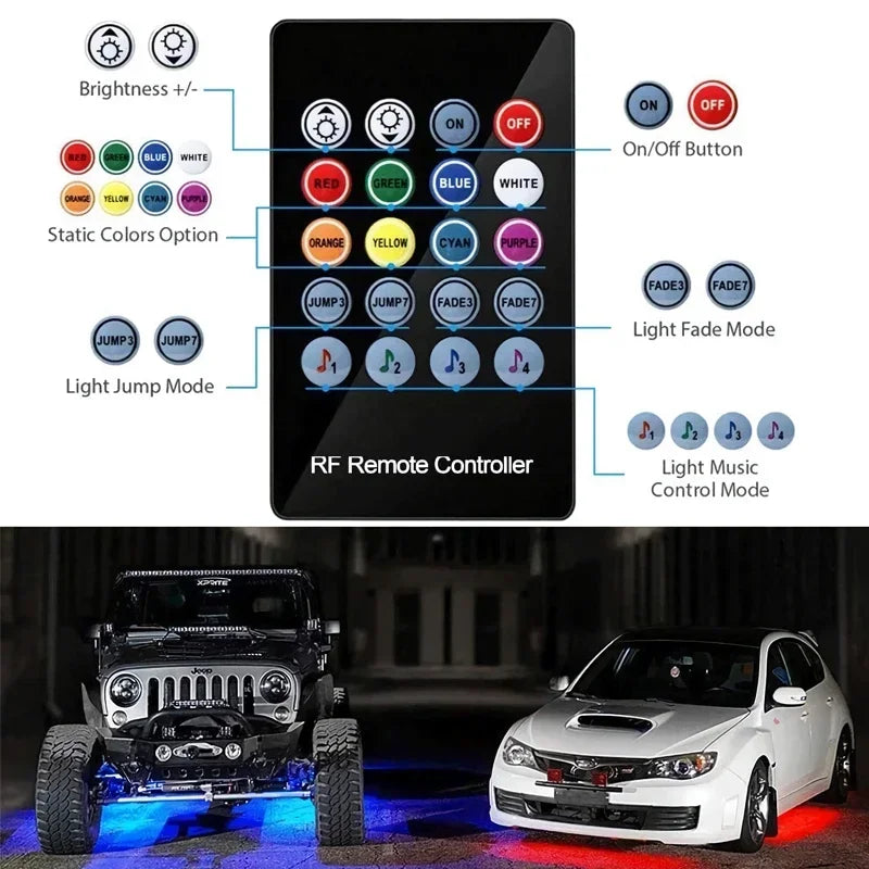 Auto Underglow LED Streifen Lichter RGB Neon Unterboden Licht APP