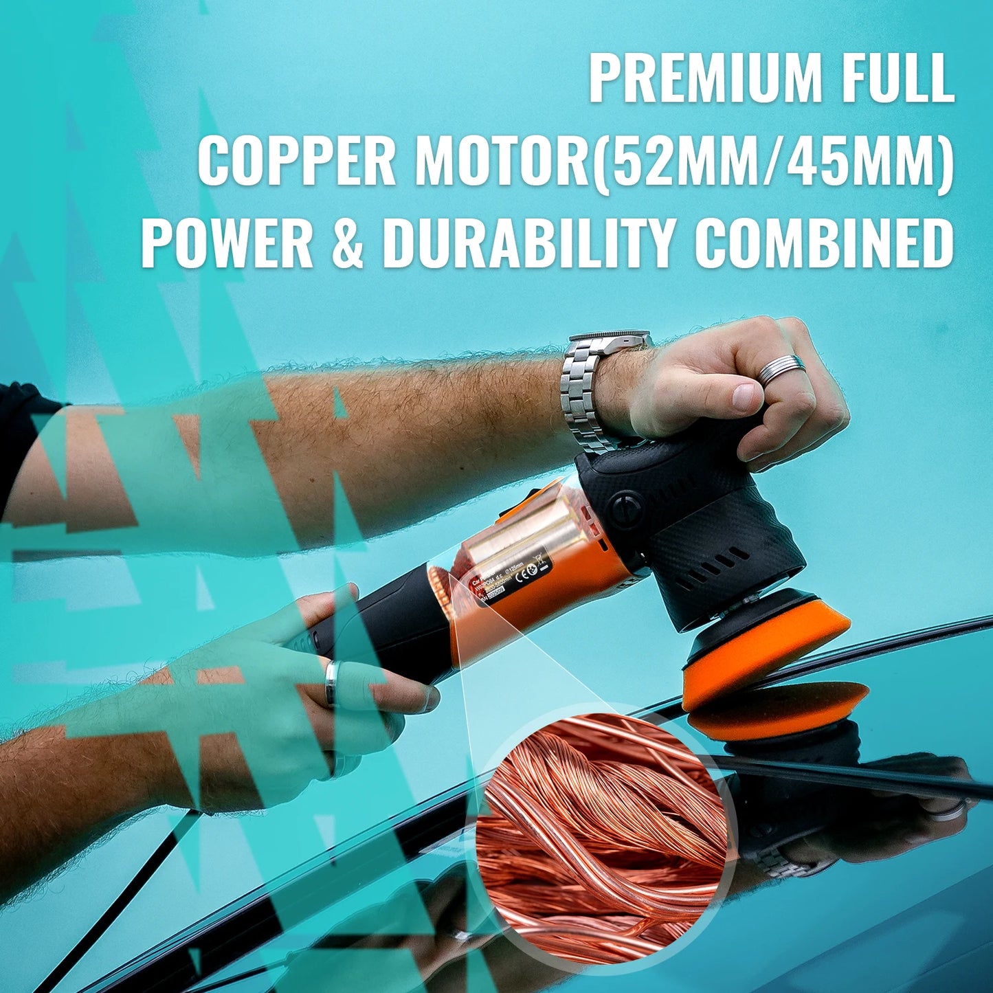 AUTIWOZ 650W Mini Auto-Poliermaschine 50mm/75mm Dual-Action Poliergerät 12mm Exzenter-Kratzerentfernungswerkzeug Wach...