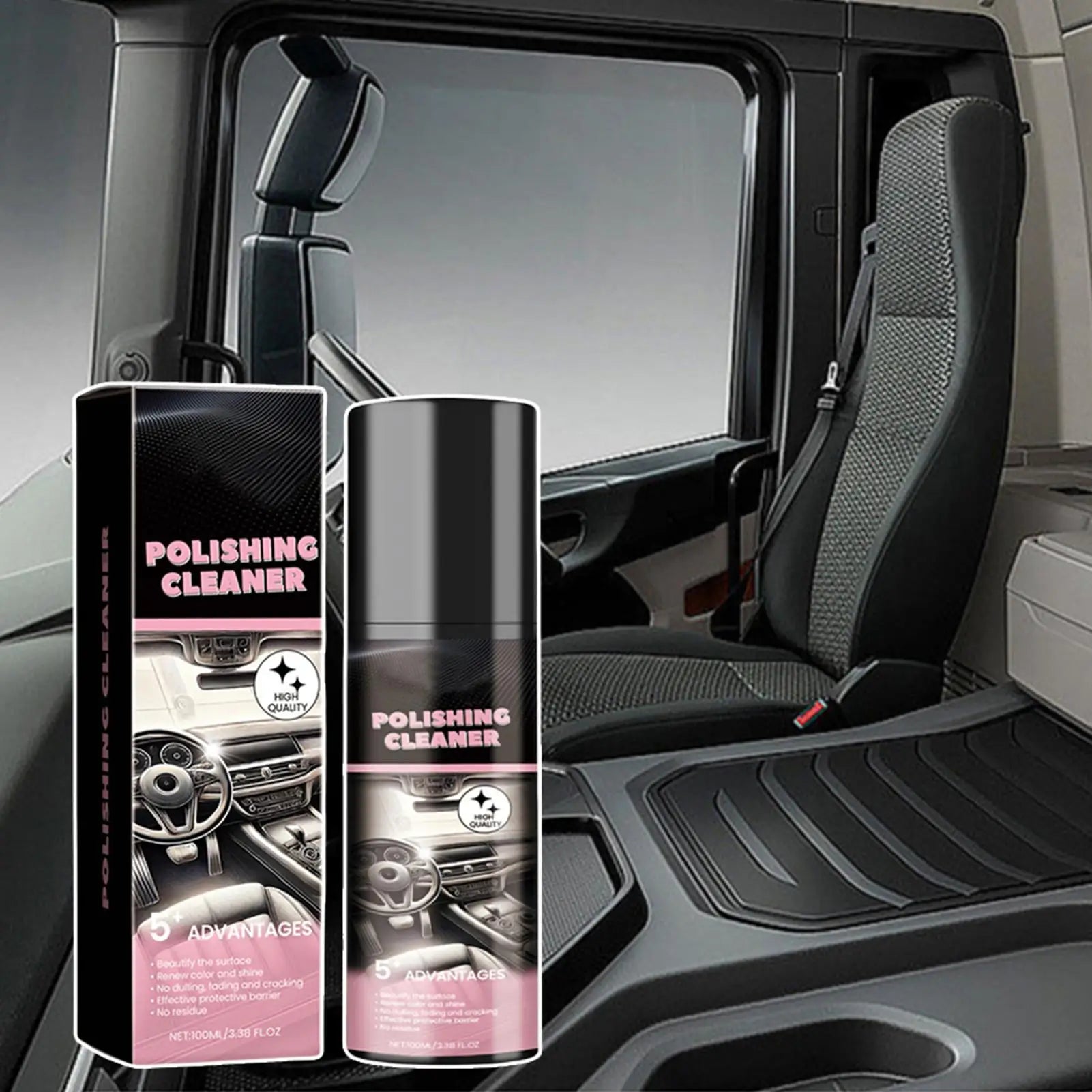 Auto-Innenraum-Politur Spray 100ml fuer Armaturenbrett und Kunststoff - Ergebnis nach der Anwendung