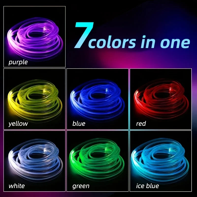 5M/197 Zoll-7 Farben RGB Auto LED Innenbeleuchtung Streifen Led Streifen Lichter Rgbic EL Drähte Flexible Umgebungsbe...