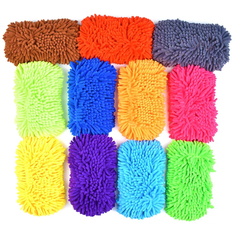 Heißer Verkauf: Auto-Oberflächen-Schaumwäsche – Chenille-Polyester-Mikrofaser-Detailing-Wachsapplikator, dicker Schau...