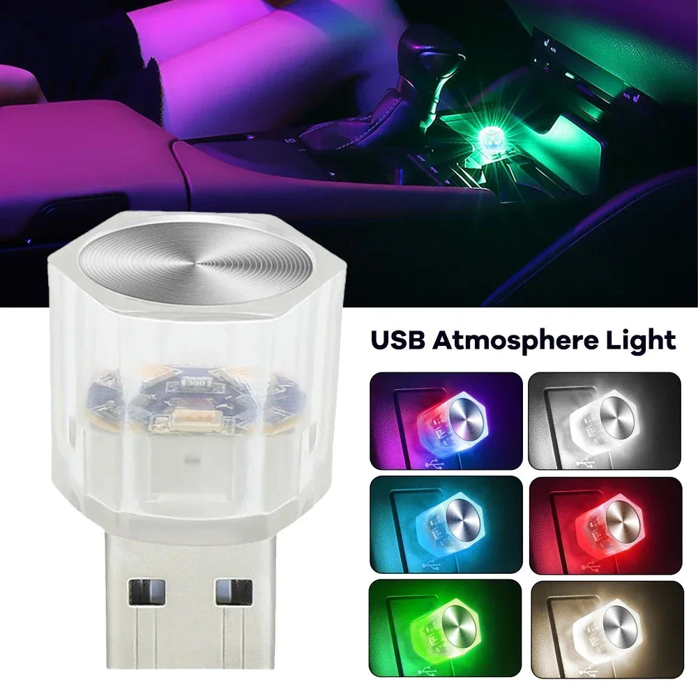 Auto USB Innen Umgebungs Atmosphäre Licht LED Lichter Auto Lesen