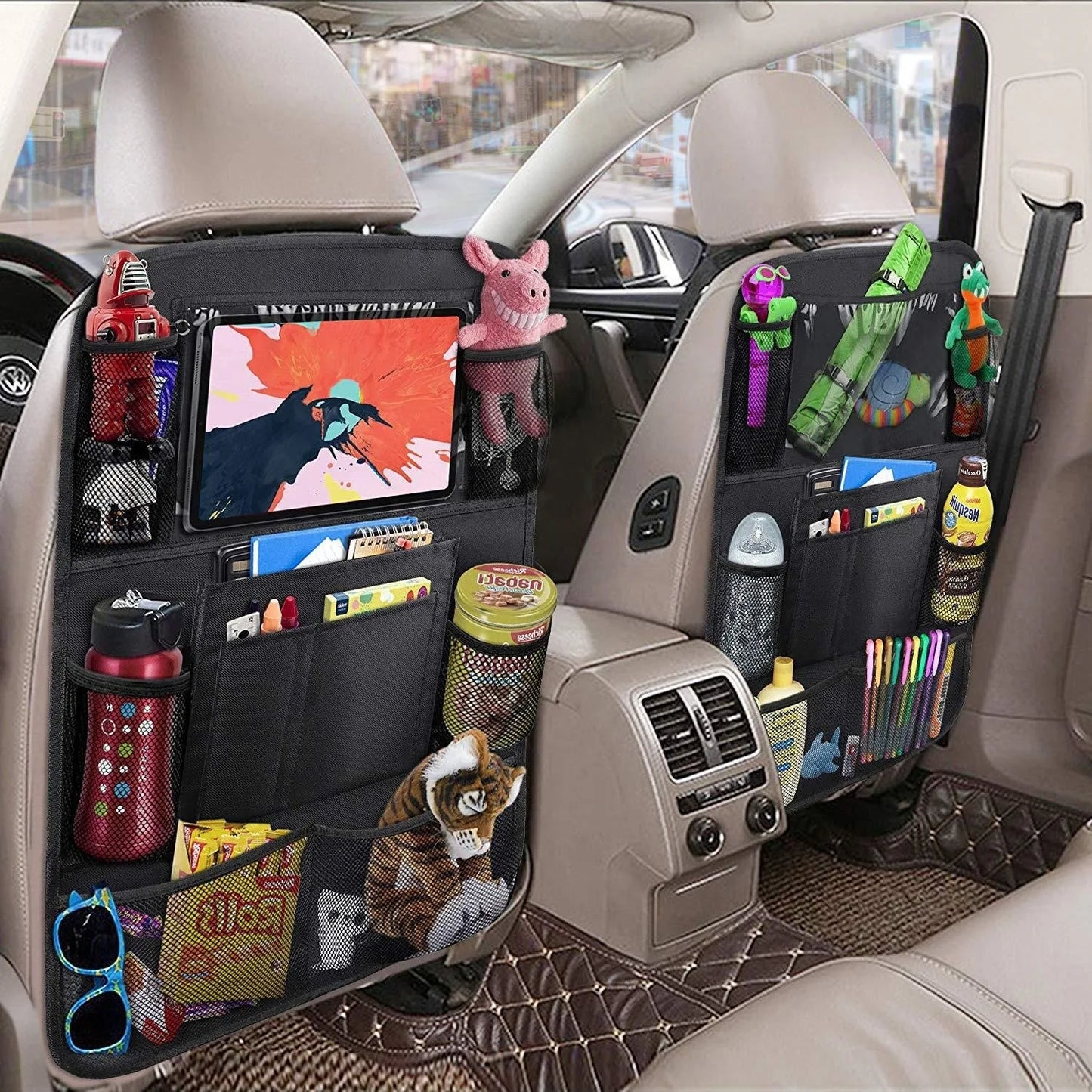 Auto Rücksitz Organizer mit Touchscreen Tablet Halter Auto Lagerung Taschen Abdeckung Auto Sitz Zurück Protektoren Au...