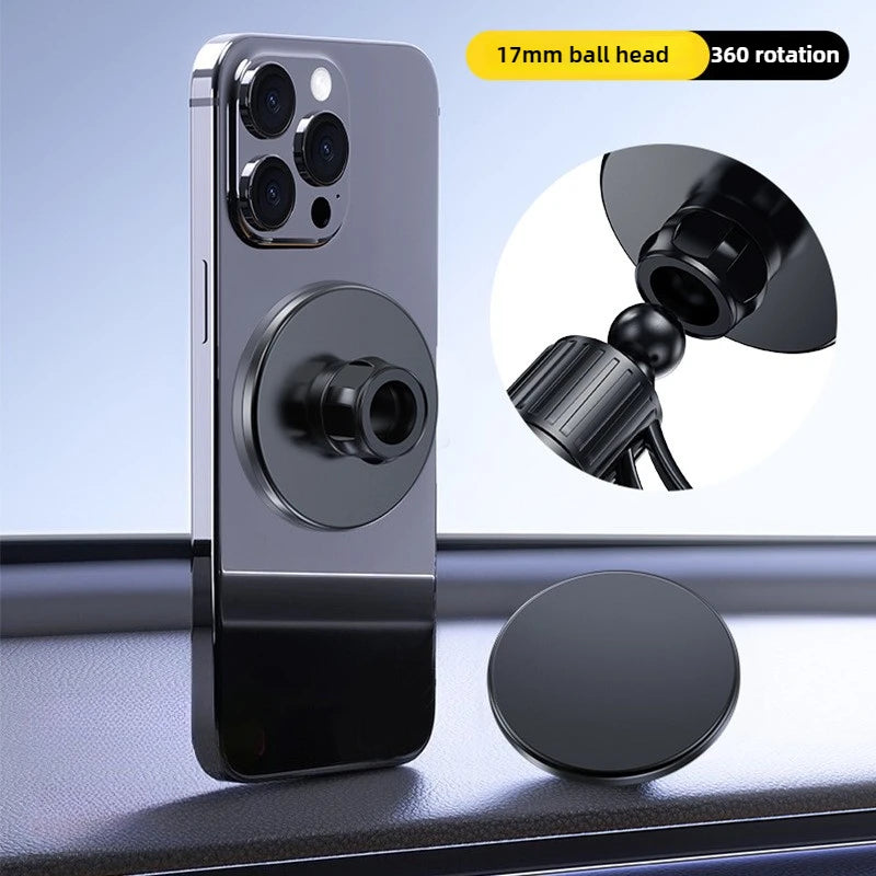 Starker magnetischer Autotelefonhalter aus Aluminium, 17 mm Kugelhalterung, Basis für Freisprecheinrichtung, Armature...