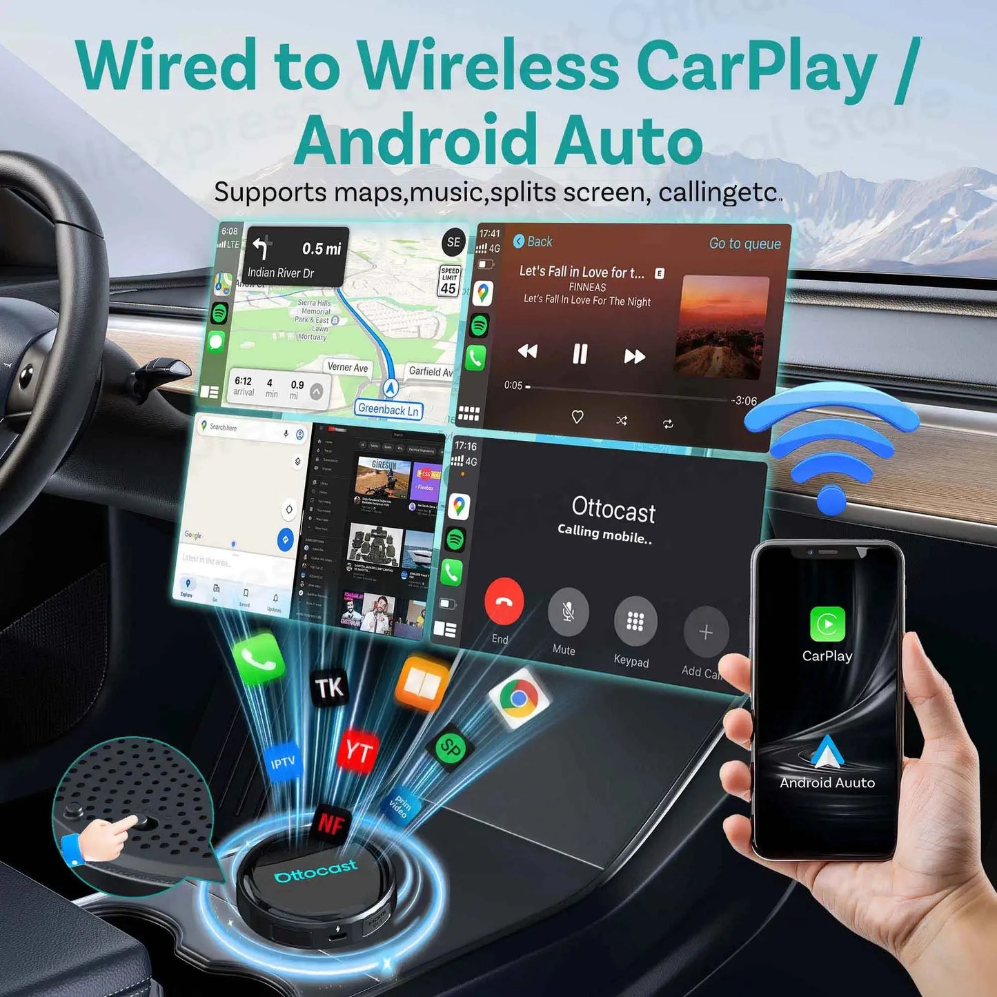 Ottocast P3 Pro Kabellos CarPlay Box – SwissGlanzGarage Ansicht 3