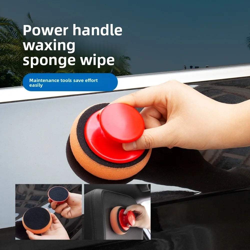 Auto-Wachs-Applikator-Pads-Set, Weicher Schwamm-Applikator Schaumstoff-Wachs-Pad mit Griff für Automobilpolitur, Rein...