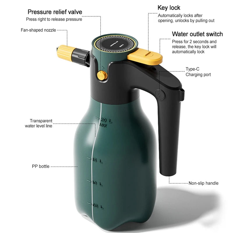 2L Elektrische Schaum-Sprühflasche – SwissGlanzGarage Ansicht 6