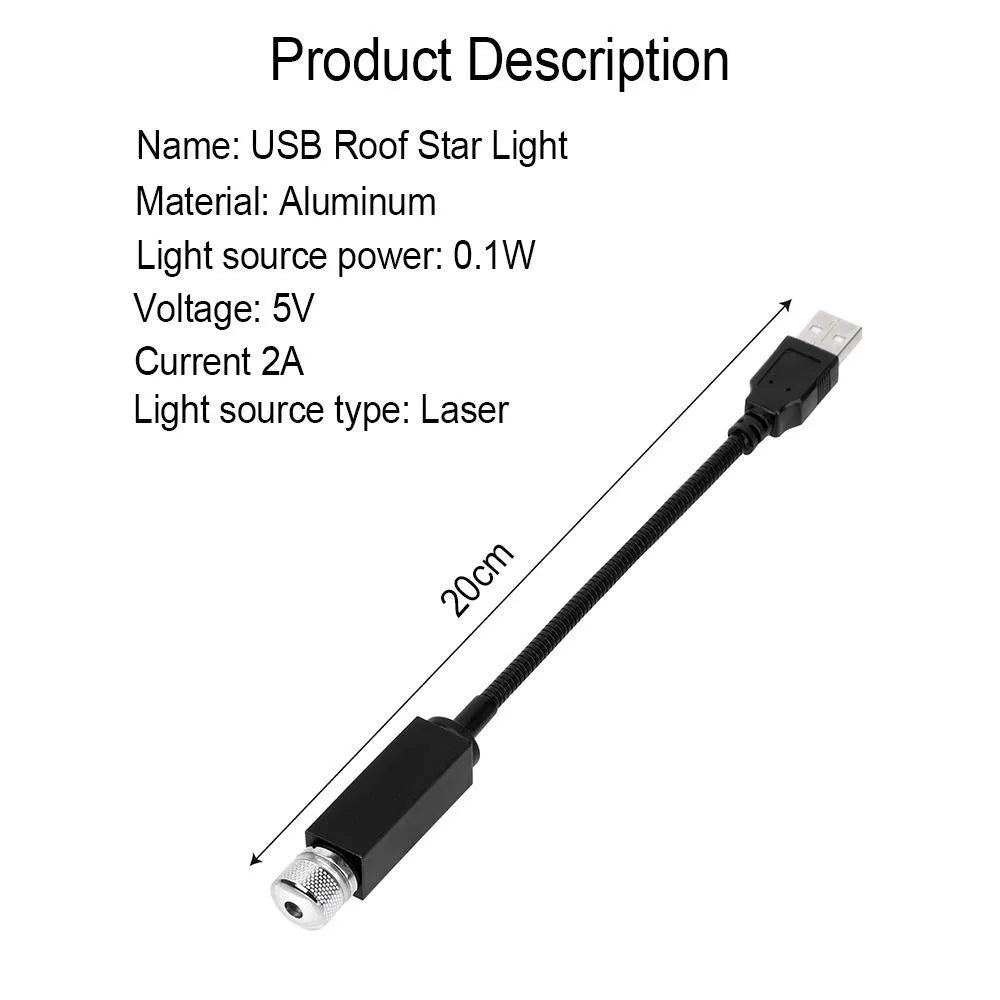 LED Auto Dach Stern Atmosphäre Lichter Projektor Licht Innen