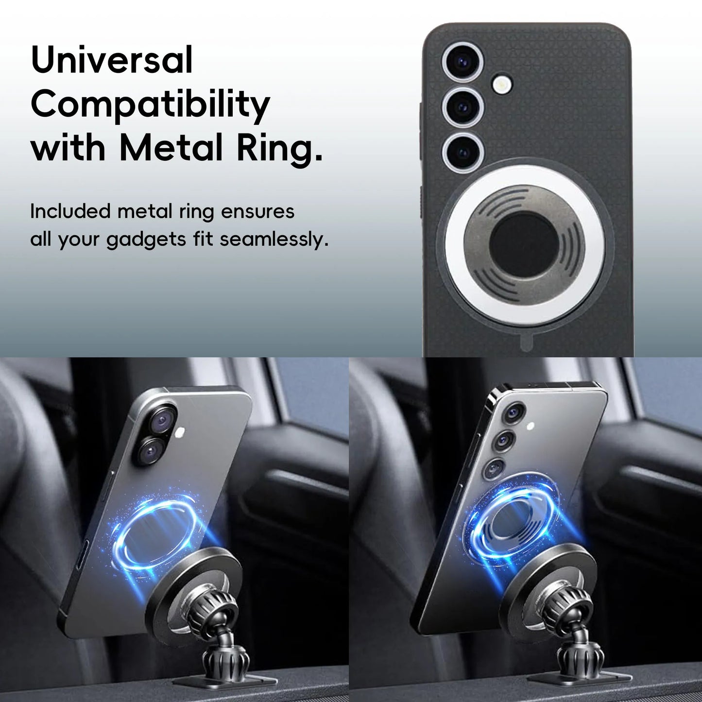 Magnetische Auto-Handyhalterung, 2-in-1 Armaturenbrett- und Lüftungsschlitz-Handyhalterung, 360° ° Rotationsfreie Wer...