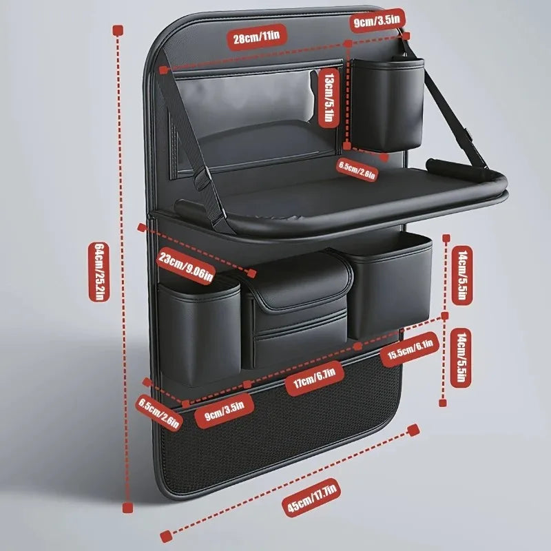 Auto-Rücksitz-Organizer mit Klappbarem Tisch PU-Leder
