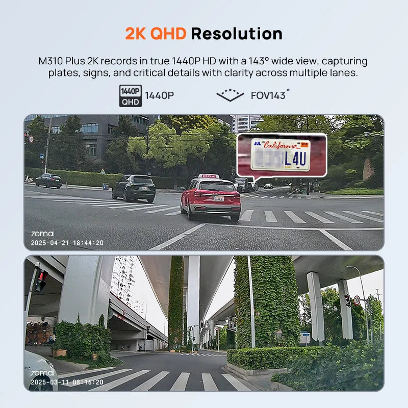 70mai Dashcam M310 Plus 2K mit Sprachsteuerung – SwissGlanzGarage Ansicht 3
