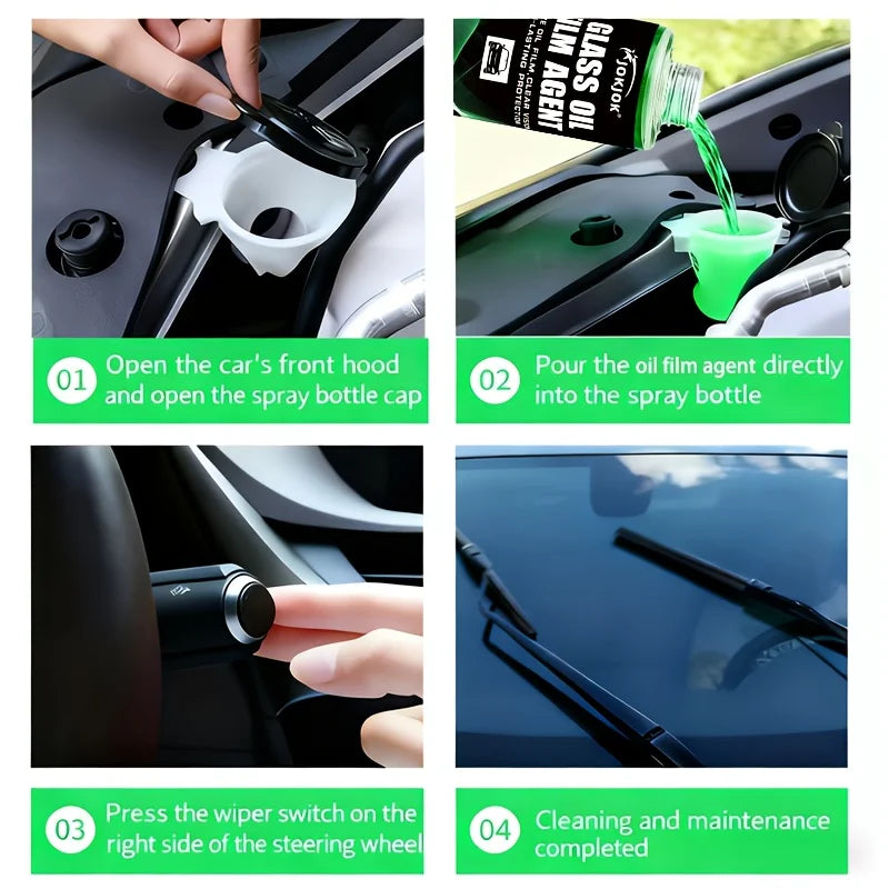 Windschutzscheibenreiniger für Autoglas mit konzentrierter Beschichtung, effektive Entfernung von Ölfolien, Flecken, ...