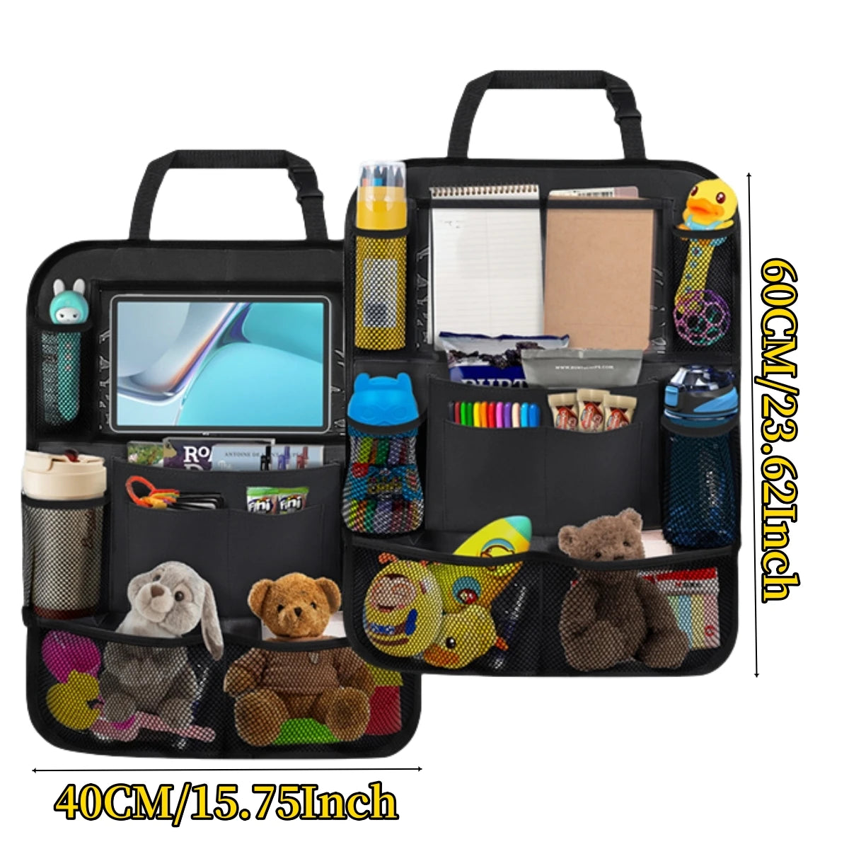 Autositz-Organizer, 10 Aufbewahrungstaschen mit Touchscreen, Tablet-Halter, Schutz für Kinder, Kinder, Autozubehör