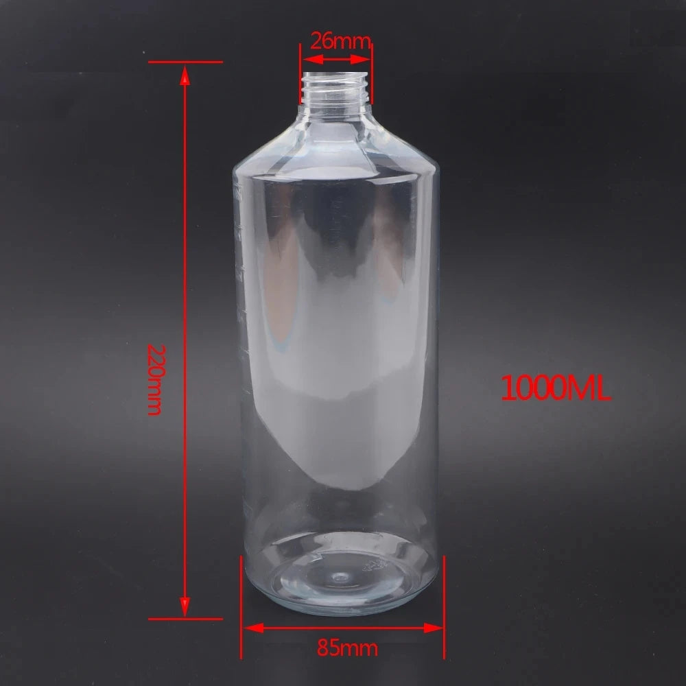 Schnee Schaum Lanze Flasche 1L Hochdruckreiniger Schaumpistole Seifenflasche Tank Schaum Kanone Transparente Flasche