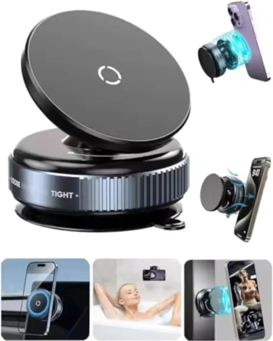 Magnetische Auto-Handyhalterung 360° ° Verstellbare Vakuum-Saughalterung Faltbare Universal-Handyhalterung für Armatu...