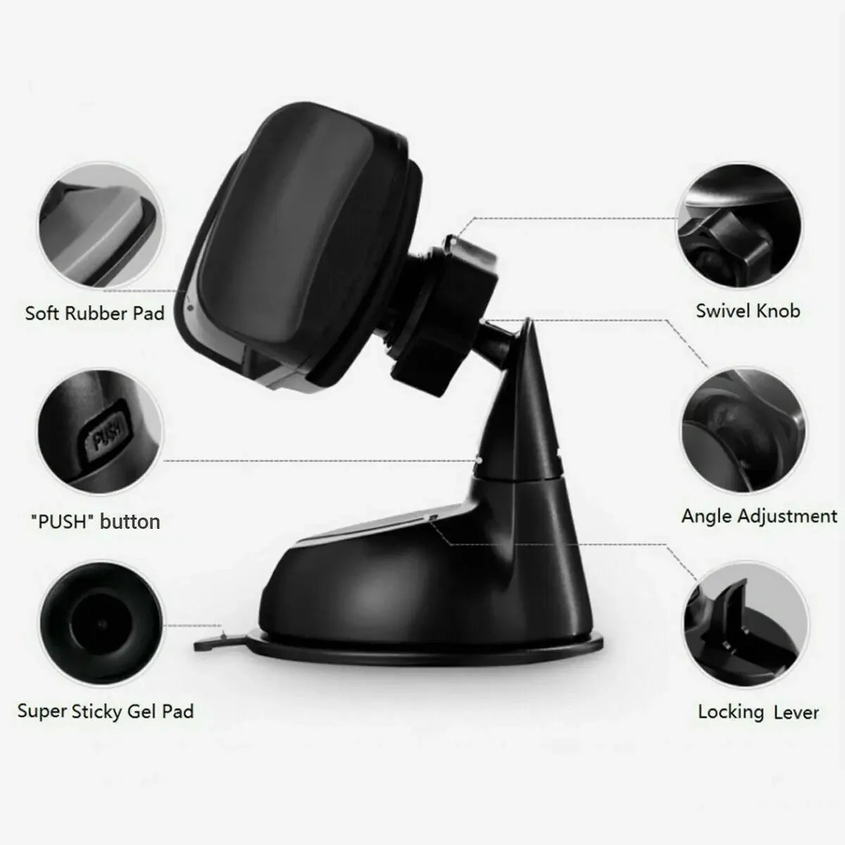 360 ° Autotelefonhalterung – Weitsicht, flexibler langer Arm, universelle Freisprecheinrichtung, Saugtyp für Armature...