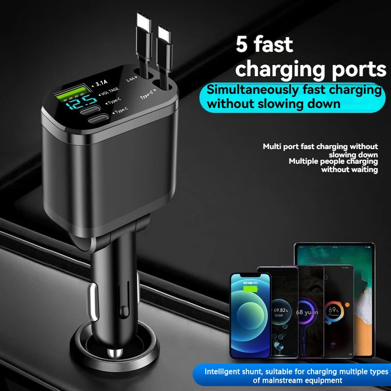 USB-C Schnelllader 6-in-1 Digitalanzeige – mit kabellosem – SwissGlanzGarage Ansicht 3