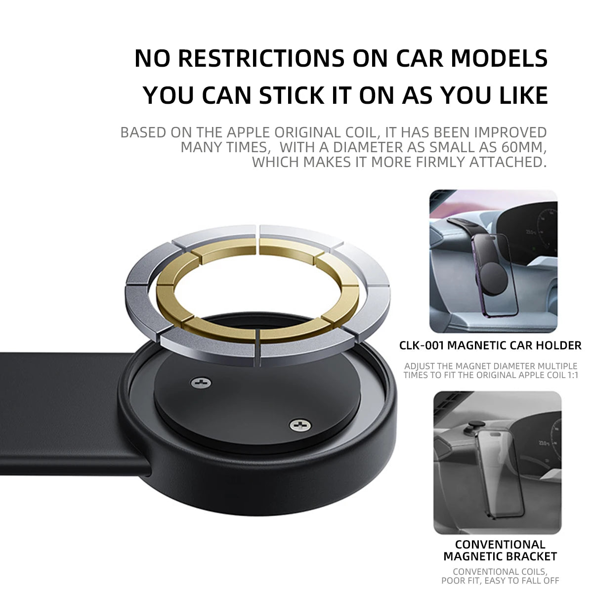 Magnetische Auto-Handyhalterung für Armaturenbrett und Lüftungsschlitz mit 360°-Drehung ° Drehbare GPS-Halterung für ...