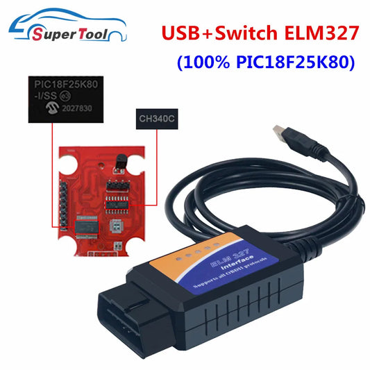 100% PIC18F25K80 Chip USB ELM327 V1.5 OBD2 Scanner – SwissGlanzGarage Ansicht 2
