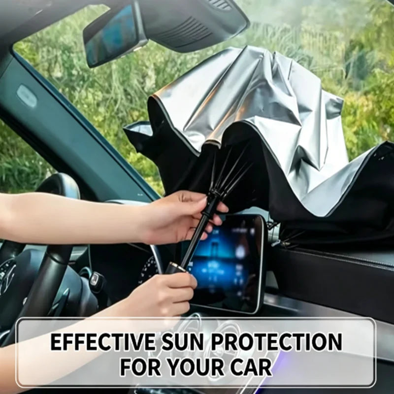 Auto-Windschutzscheiben-Sonnenschutz-Regenschirm, faltbarer Sonnenschutz, F