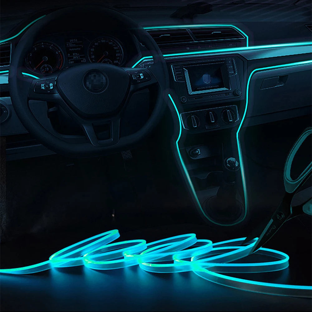 1/2/3/4/5 Meter Auto Multi-farbe Fiber Optic Auto Umgebungs Licht RGB