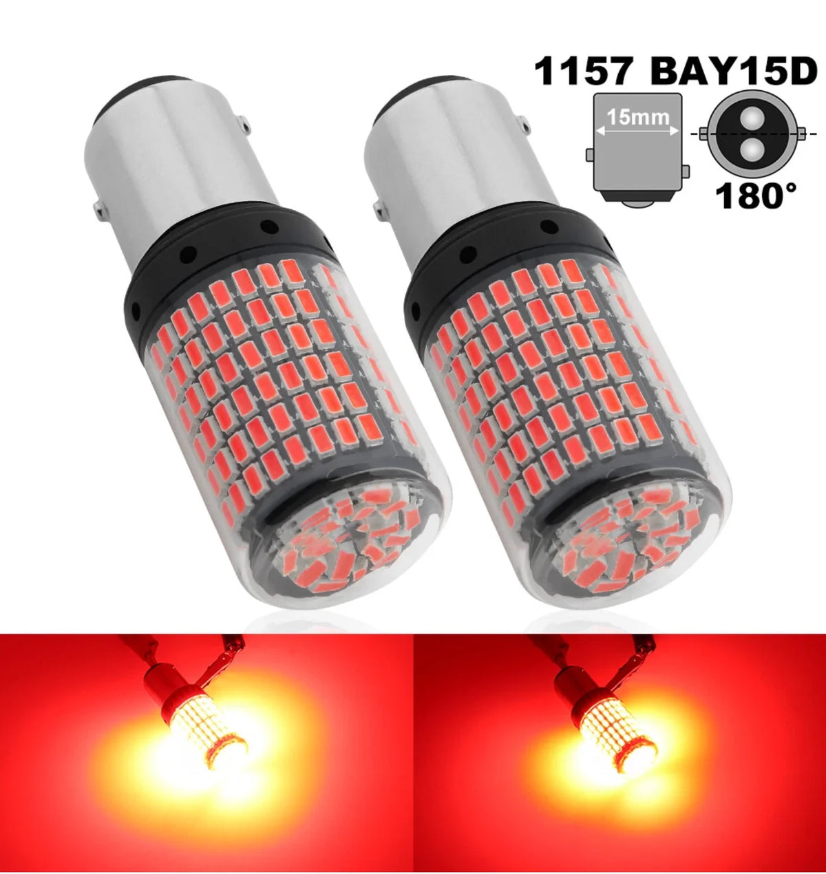 144 LED 1157 P21/5W BAY15D CANBUS Bremslicht – SwissGlanzGarage Ansicht 3