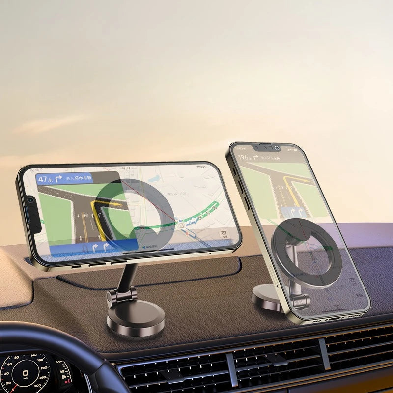 360 ° Rotierender magnetischer Autotelefonhalter, faltbare Armaturenbretthalterung für alle Smartphones, Unterstützun...