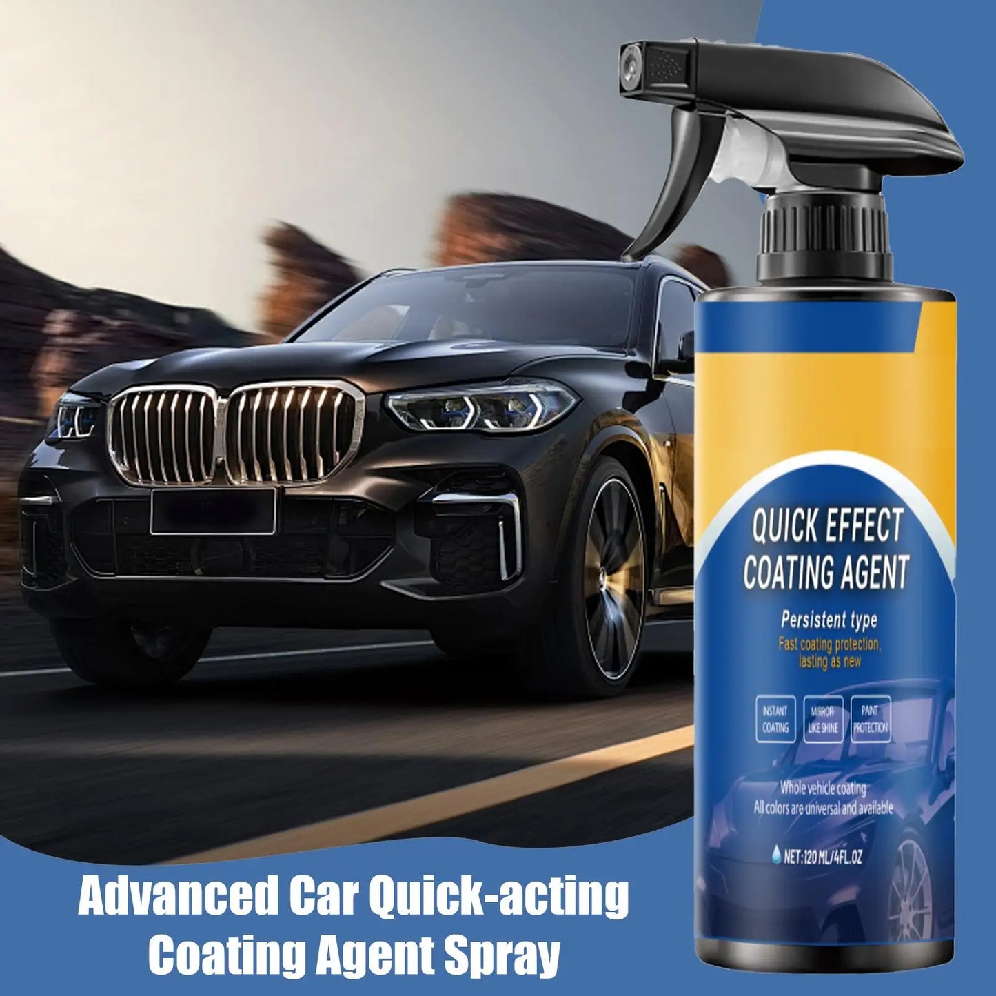 120ML Schnelltrocknender Auto-Polierspray Keramikbeschichtungsspray Auto-Beschichtung Hydrophobe Schicht für Autopolitur