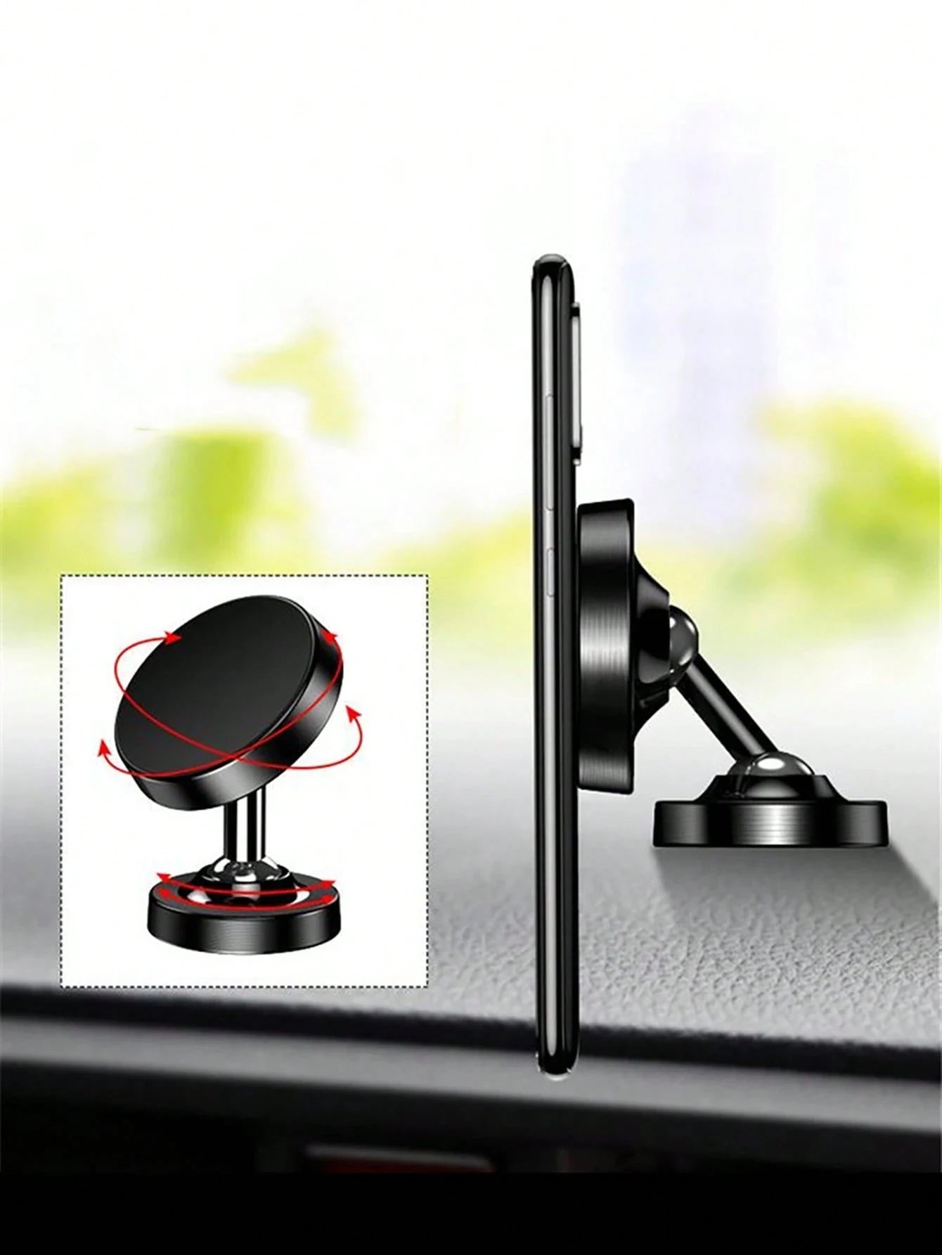 Auto-Handyhalterung mit Magnetischer 360-Grad-Rotation, Metall-Autohalterung für Armaturenbrett, Magnetische Telefonh...