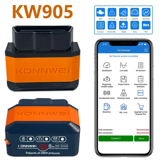 KONNWEI KW905 OBD2 Bluetooth 5.0 Scanner – SwissGlanzGarage Ansicht 2