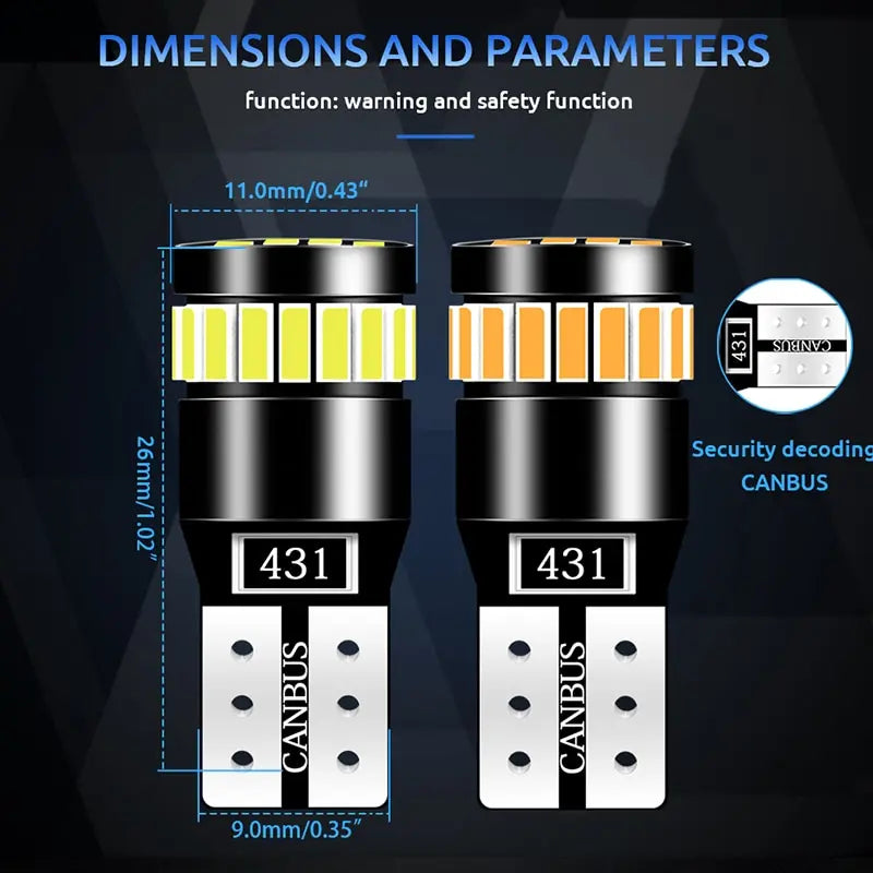 2x W5W T10 21SMD LED Birnen – SwissGlanzGarage Ansicht 3