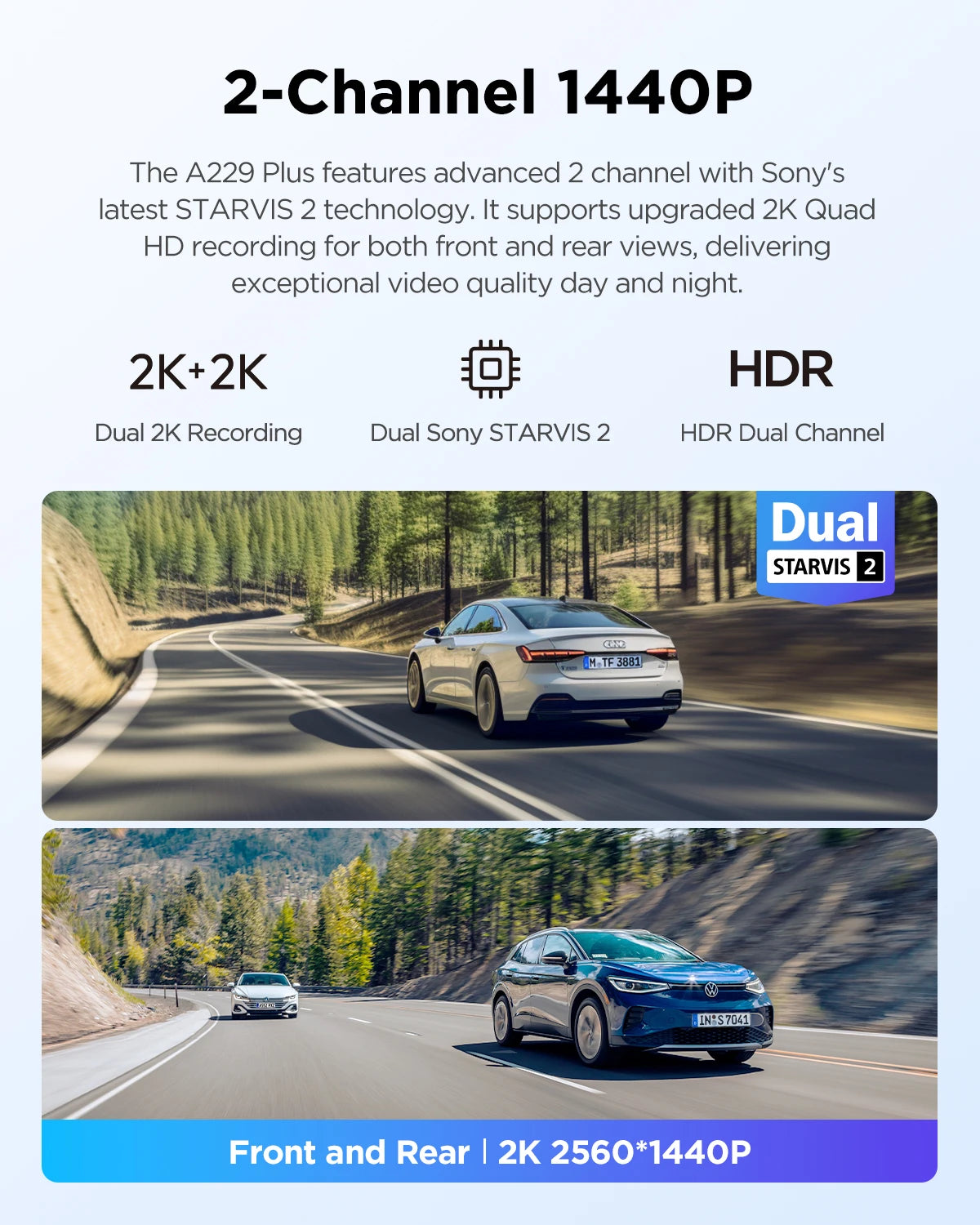 VIOFO A229 Plus Dashcam 2K HDR mit GPS – SwissGlanzGarage Ansicht 2
