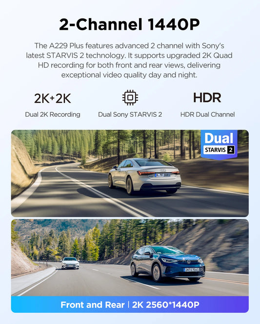 VIOFO A229 Plus Dashcam 2K HDR mit GPS – SwissGlanzGarage Ansicht 2