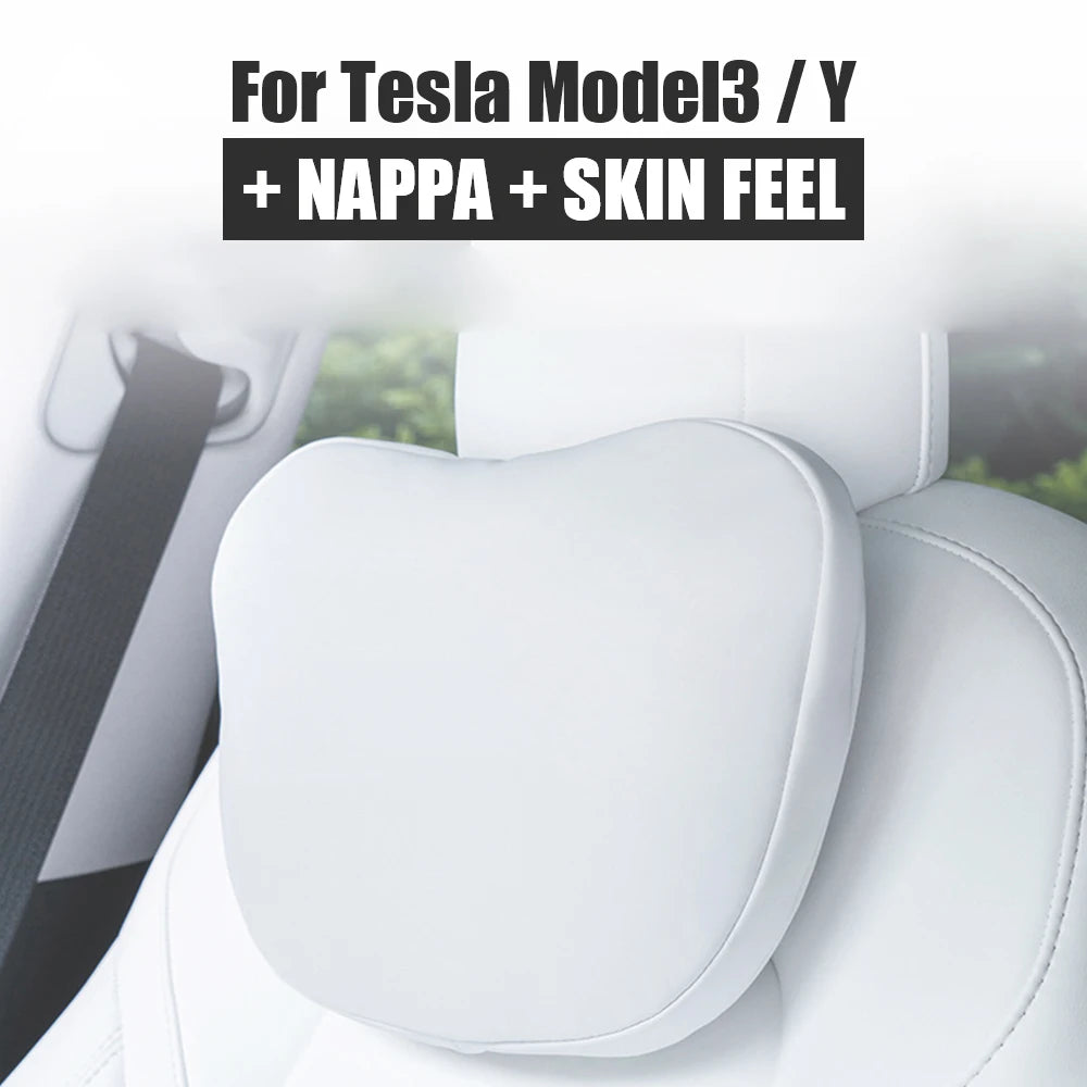 Nackenkissen für Tesla Model 3/Y aus Nappa-Leder – SwissGlanzGarage Ansicht 6